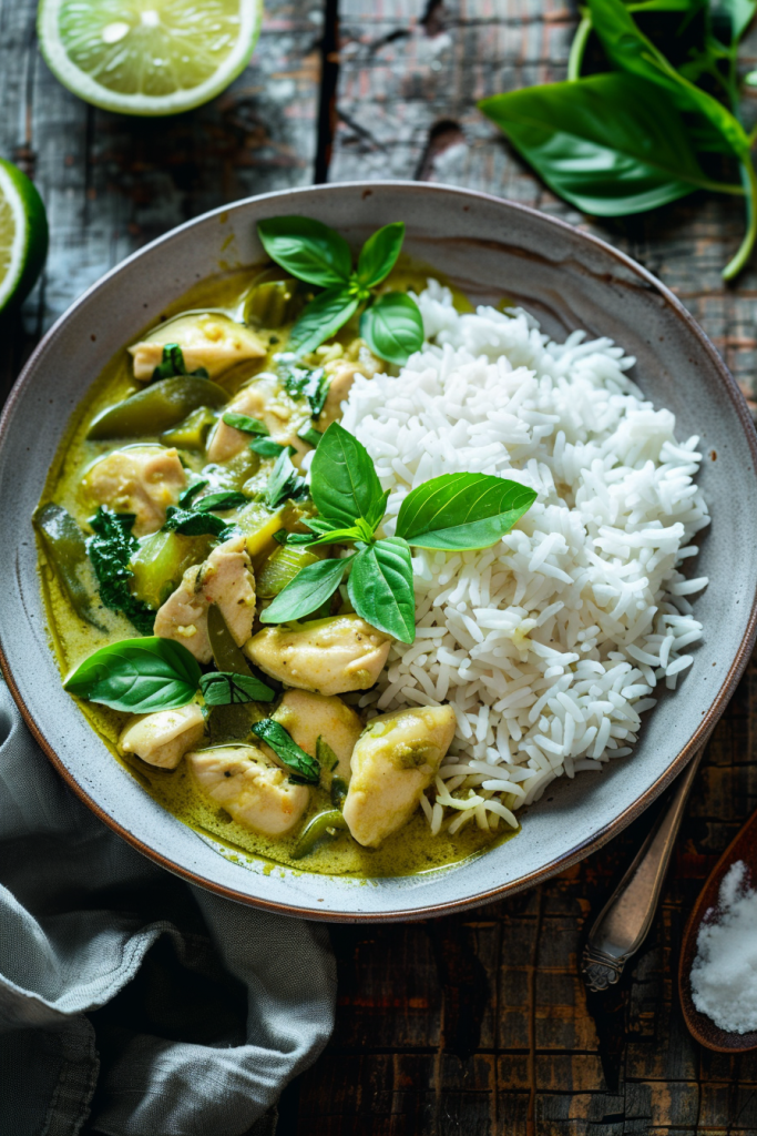 Green Curry Chicken with Rice