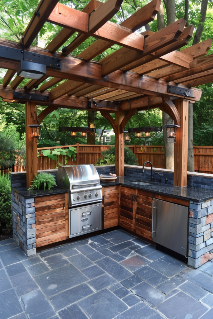L-Shaped Outdoor Kitchen