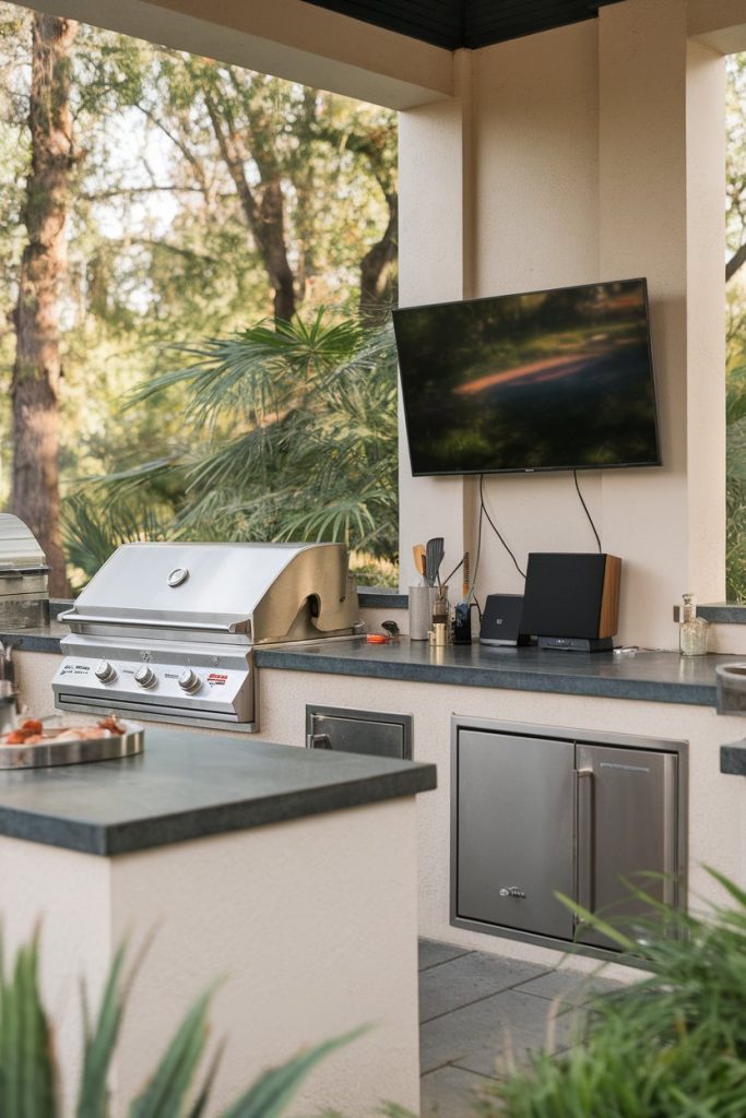Outdoor Kitchen with TV & Sound System