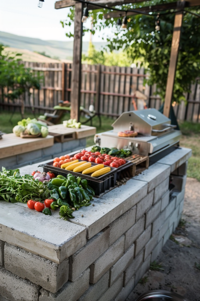Cinder Block BBQ Station