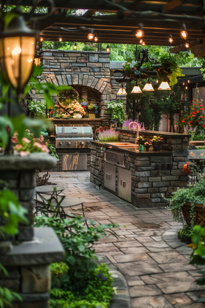 Garden-Focused Cooking Area