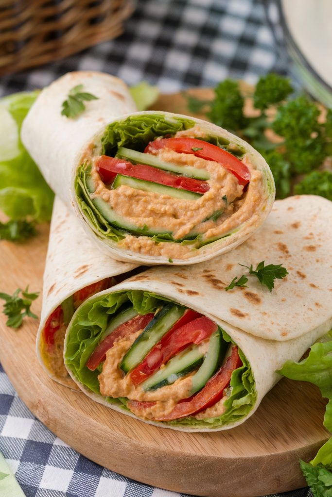 Vegetable Hummus Wraps