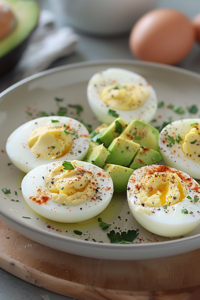 Hard-Boiled Eggs with Avocado