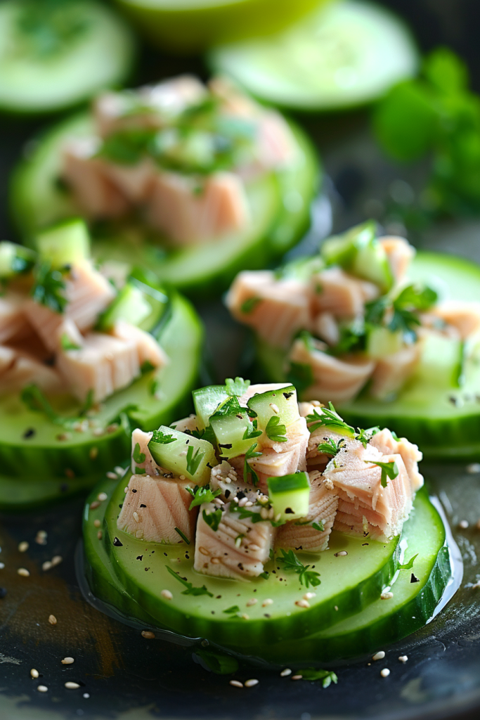 Cucumber Slices with Tuna