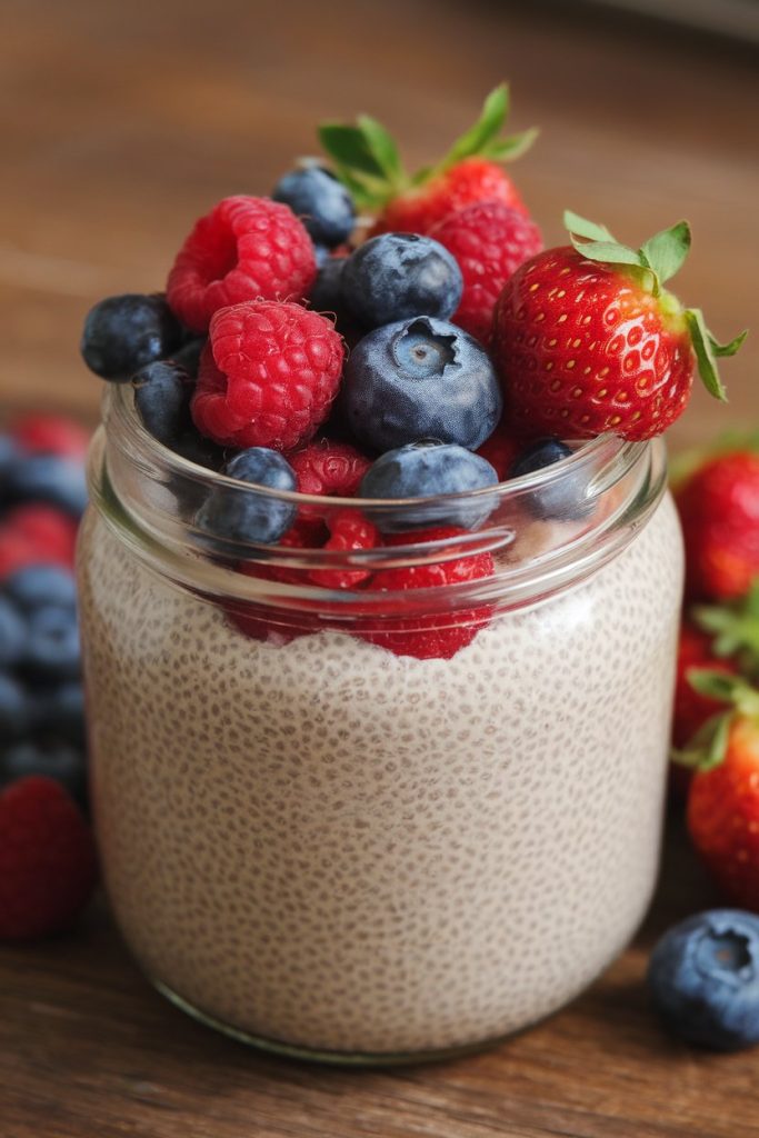 Overnight Chia Seed Pudding With Berries