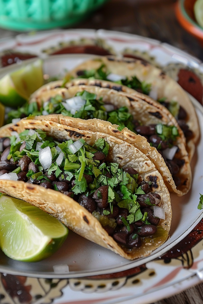 Crispy Black Bean Tacos With Cilantro Lime Sauce
