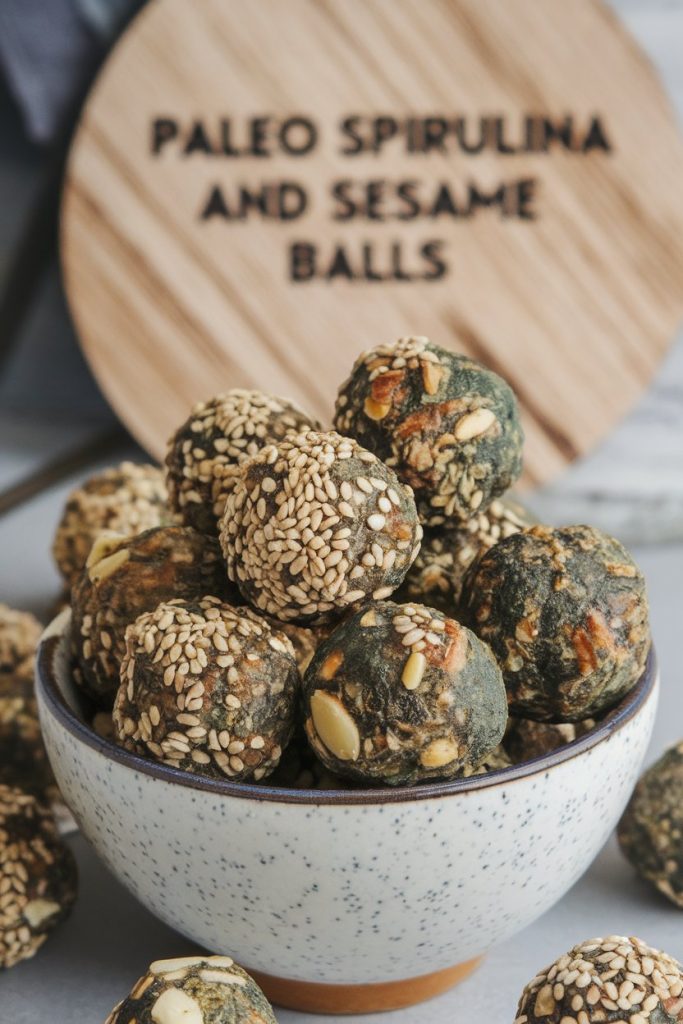 Paleo Spirulina and Sesame Balls