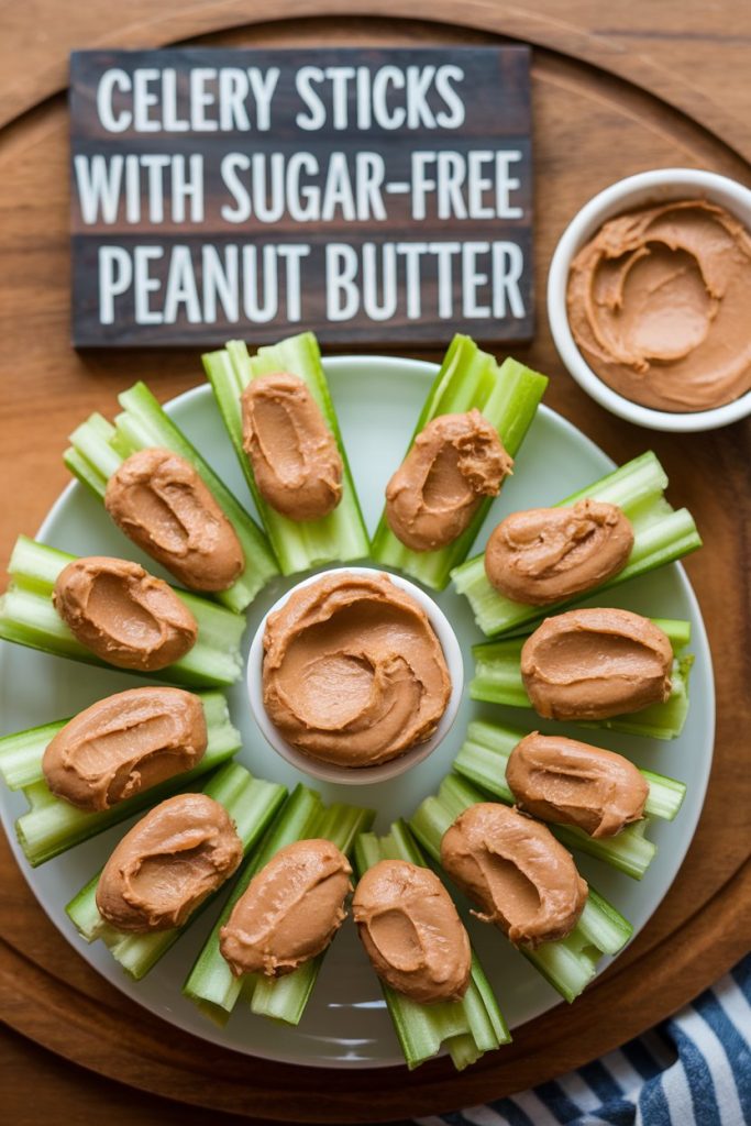Celery Sticks With Sugar-Free Peanut Butter