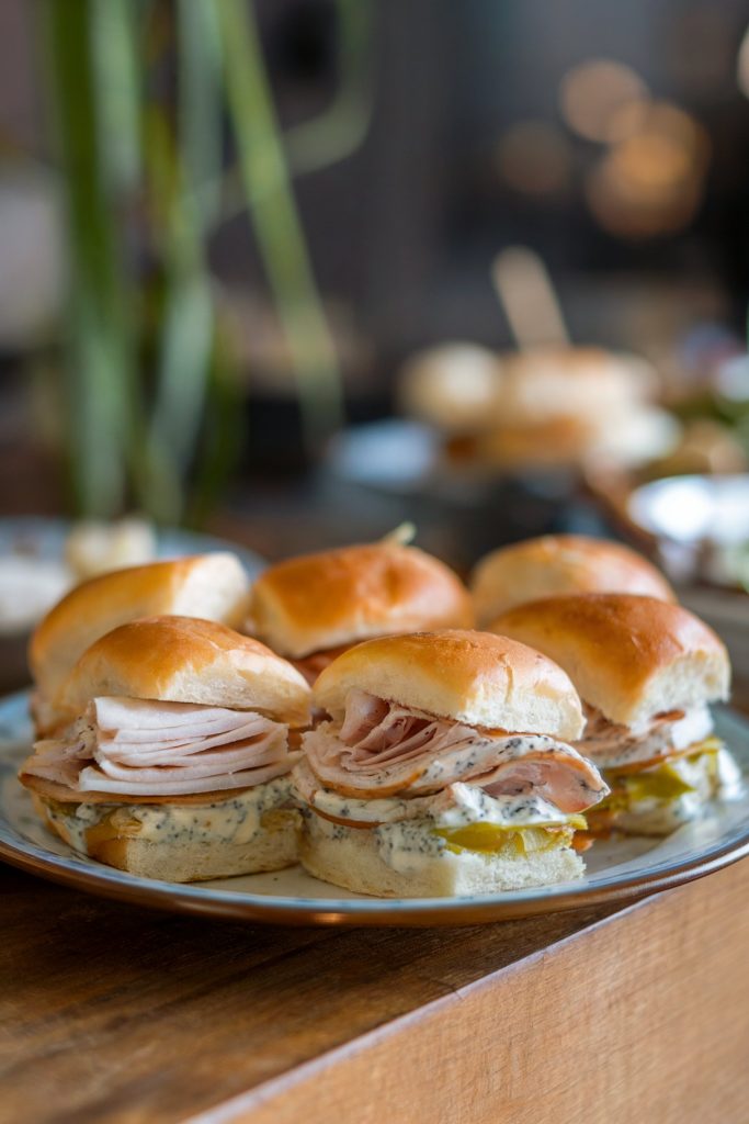 Mini Turkey and Swiss Sliders With Poppy Seed Dressing