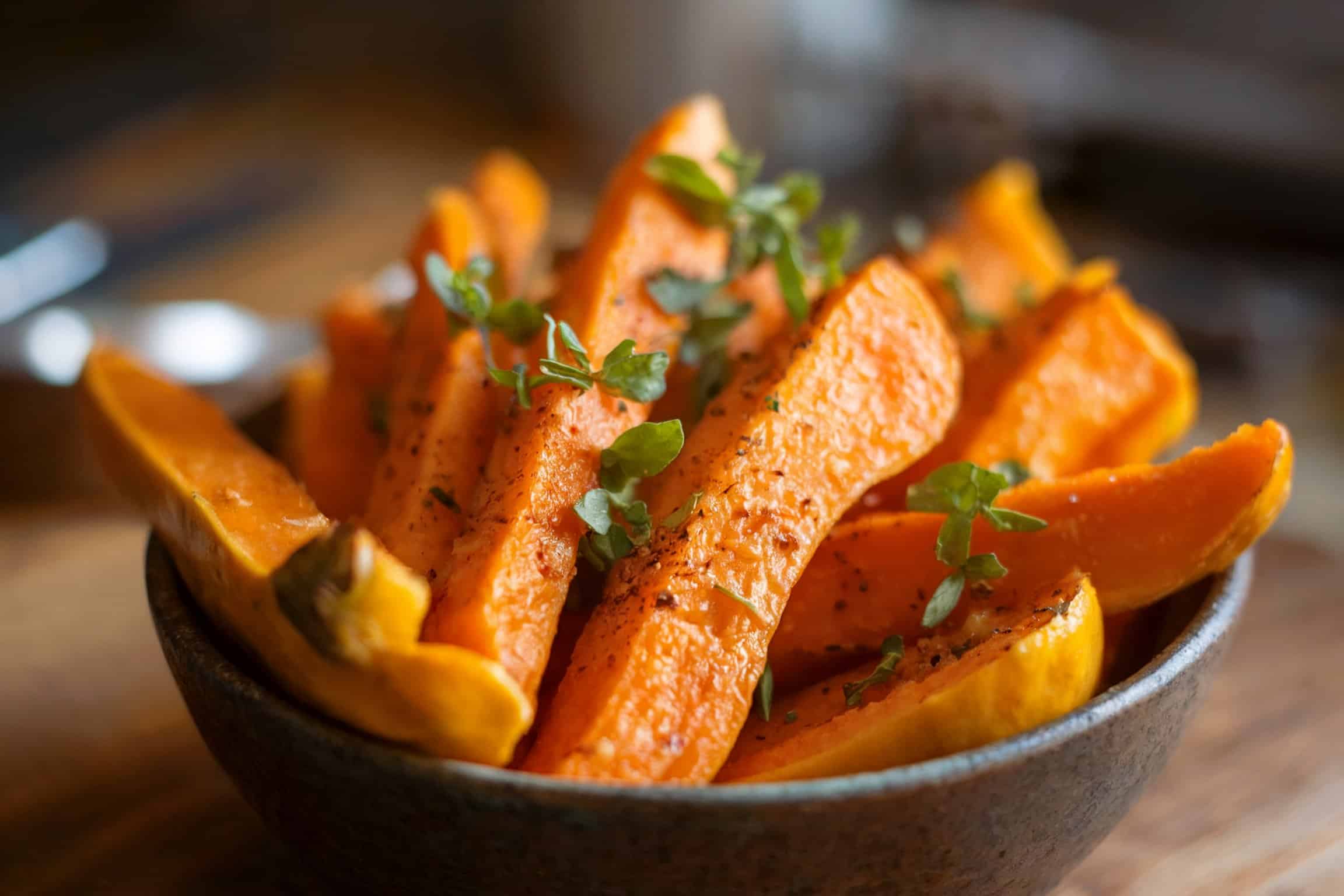 A bowl of butternut squash fries