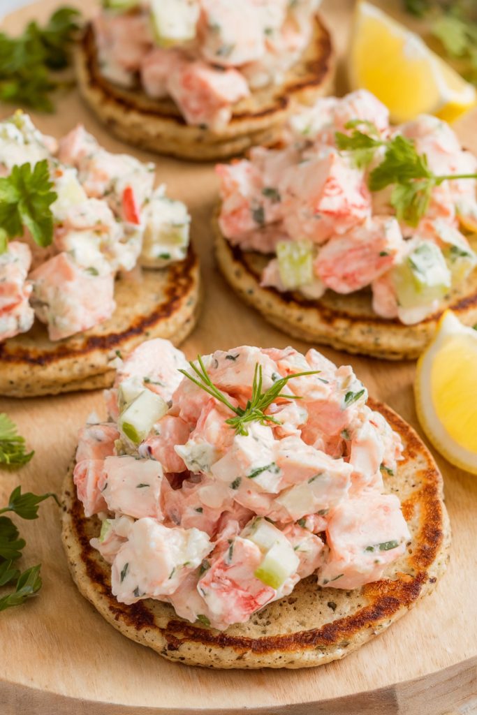 Buckwheat Blini With Crab Salad