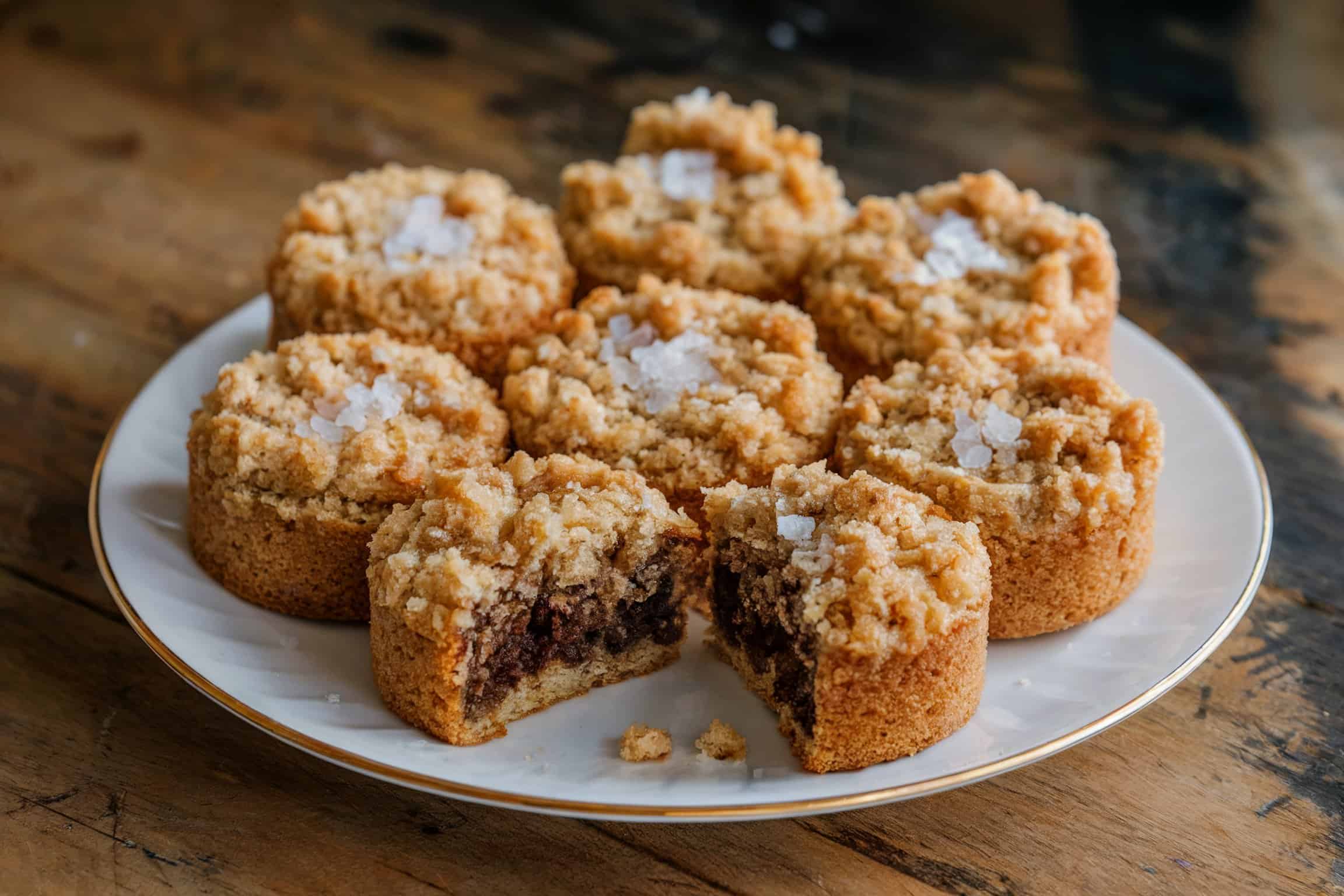 Salted Bourbon Mini Crumb Cake