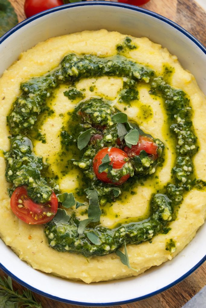 Breakfast Polenta Bowls With Chimichurri