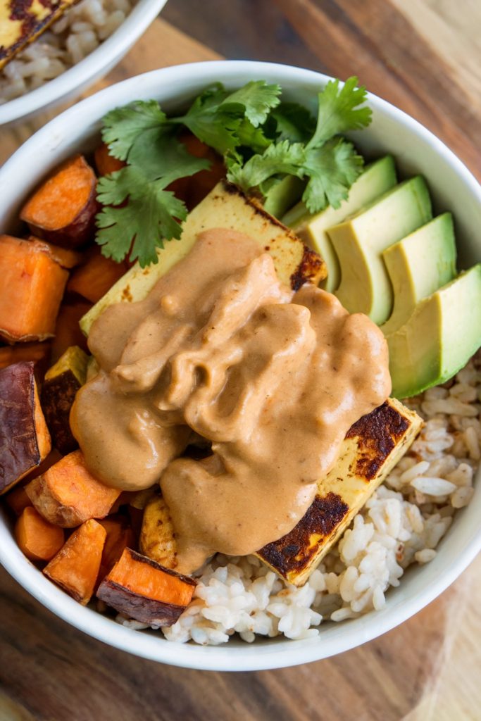 Buddha Bowl With Tofu and Peanut Sauce