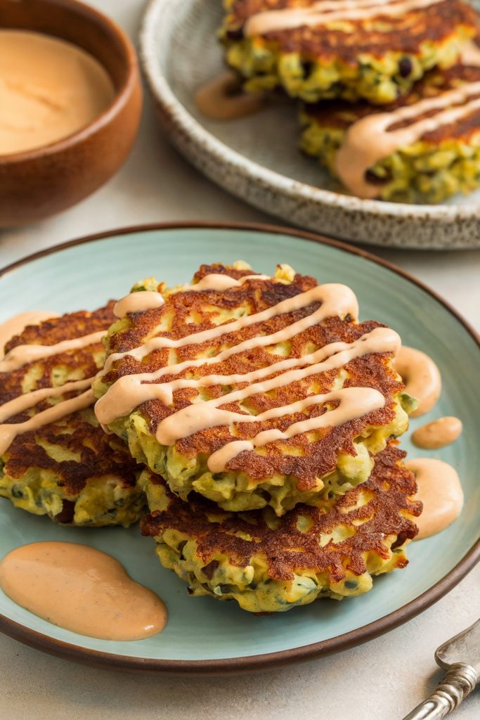 Air Fryer Tahini Black Bean Fritters