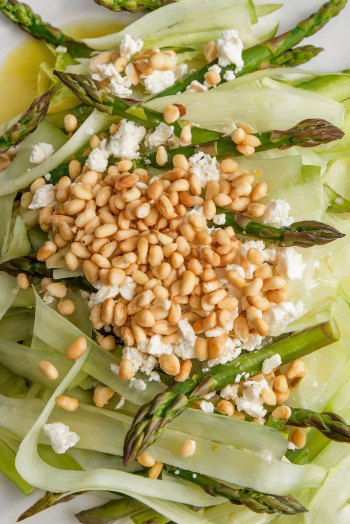 Mediterranean Shaved Asparagus Salad