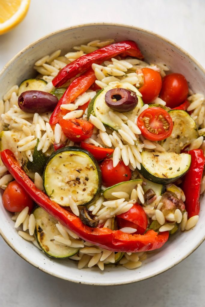 Orzo Pasta Salad With Roasted Vegetables