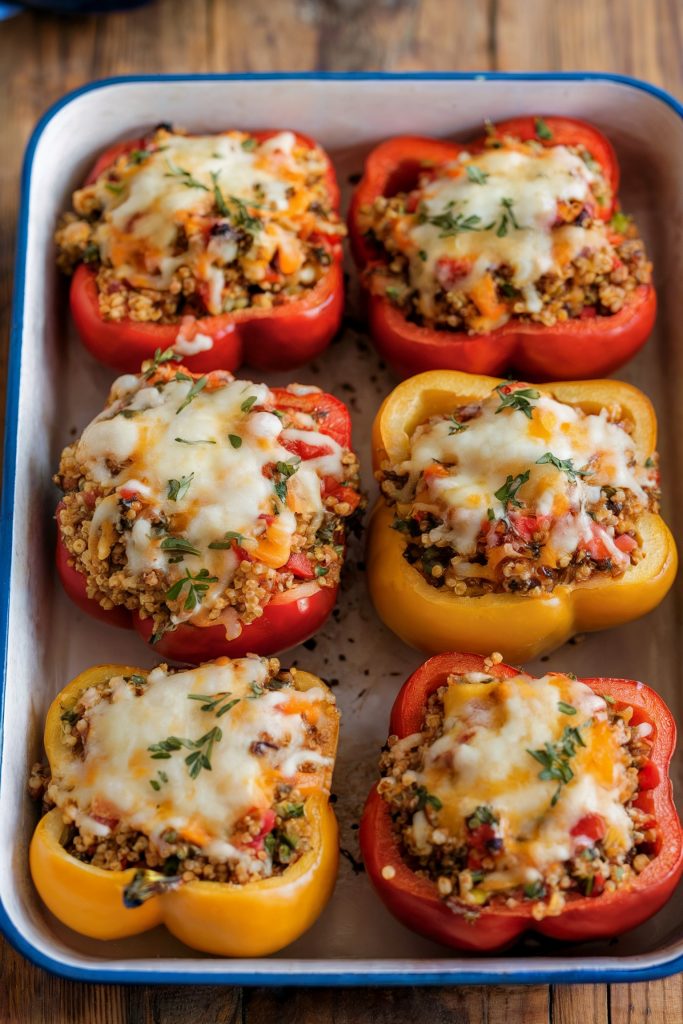 Stuffed Bell Peppers With Quinoa and Vegetables