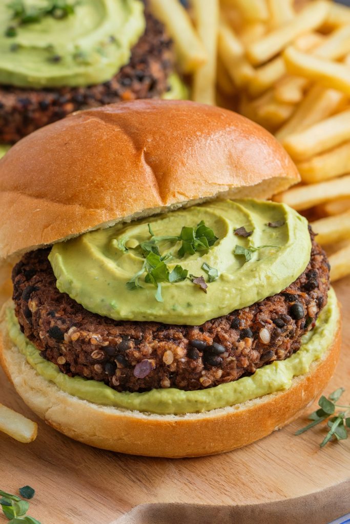 Black Bean Burgers With Avocado Crema