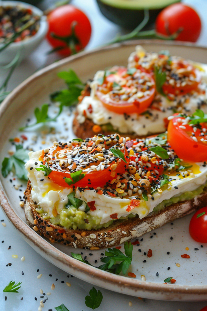 Avocado Toast With Everything Bagel Seasoning