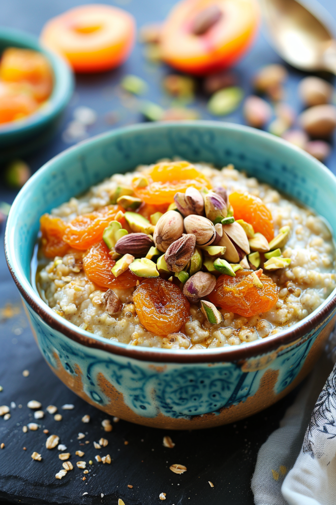 Oatmeal With Apricots and Pistachios
