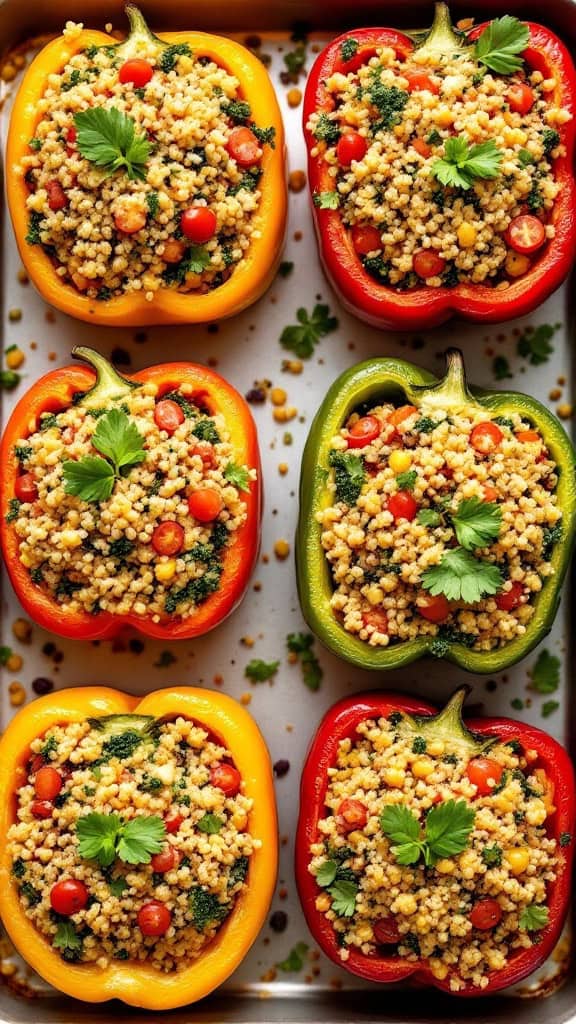 Stuffed bell peppers filled with quinoa and vegetables