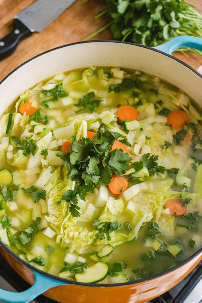 Detox Soup With Cabbage and Zucchini