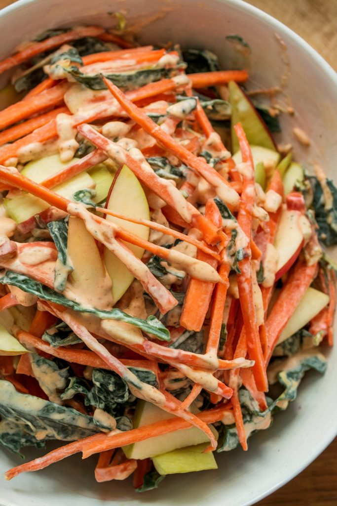 Raw Carrots and Apples Slaw
