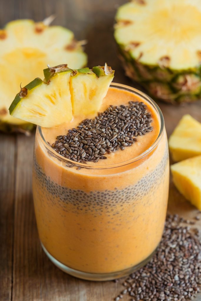 Tropical Detox Smoothie With Pineapple and Chia Seeds