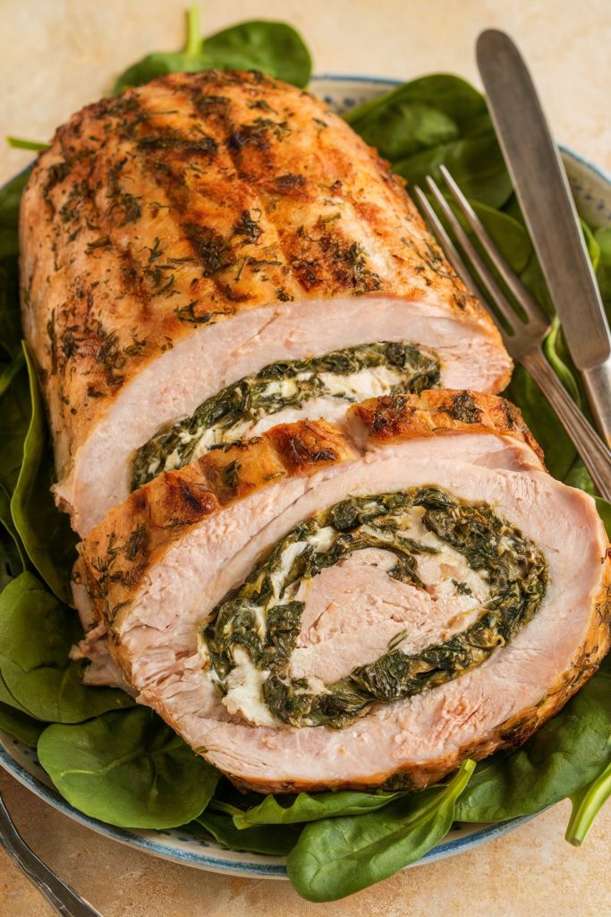 Stuffed Turkey Breast with Spinach and Cheese
