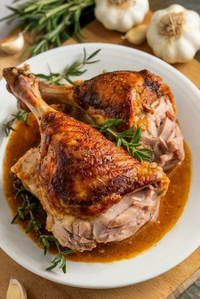 Slow-Roasted Turkey Legs with Garlic Butter