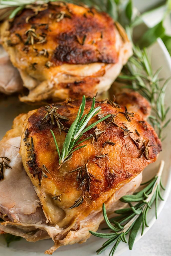 Crispy Roasted Turkey Thighs with Herbs
