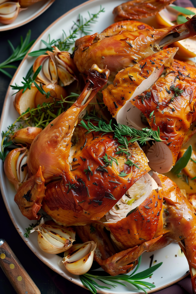 Garlic Rosemary Spatchcock Turkey