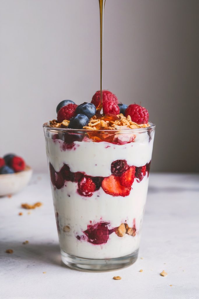 Berry and Yogurt Parfaits with Honey