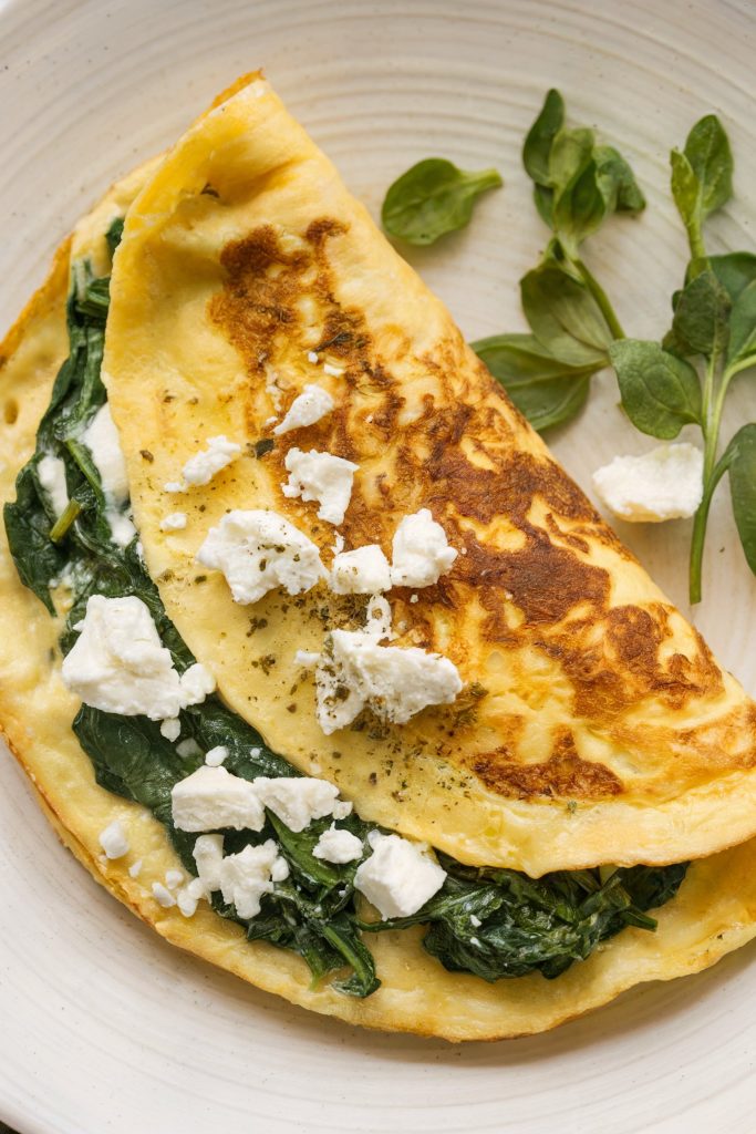 Omelet with Goat Cheese and Spinach