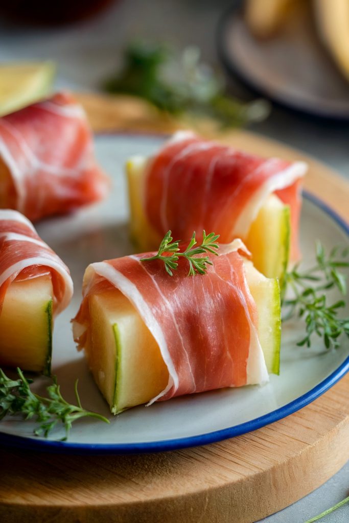 Prosciutto-Wrapped Melon Bites