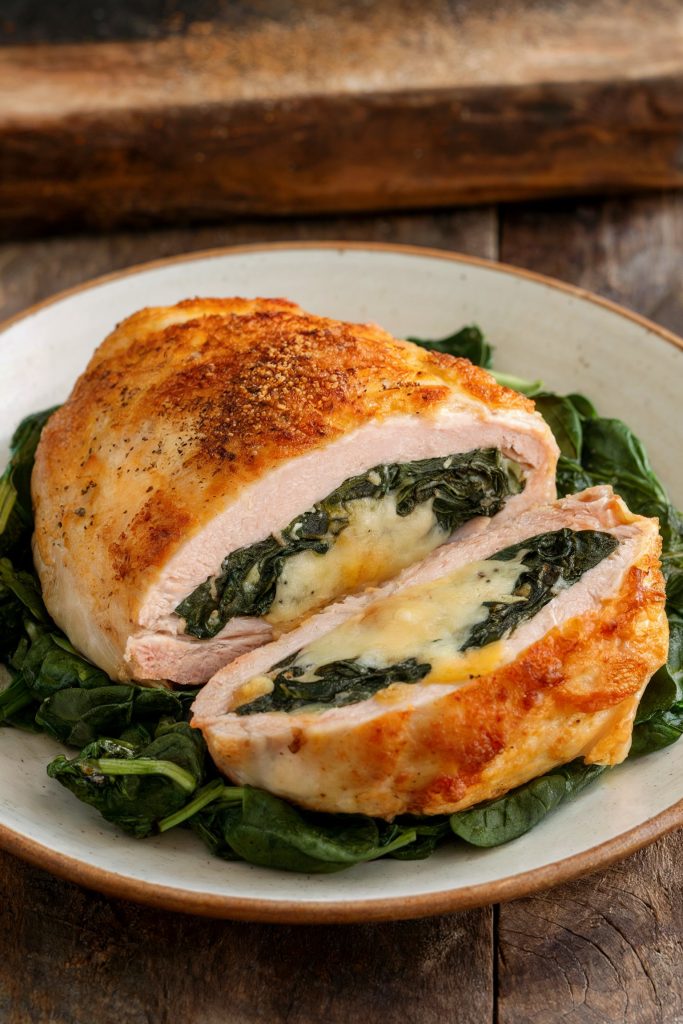 Stuffed Chicken Breast with Spinach & Cheese