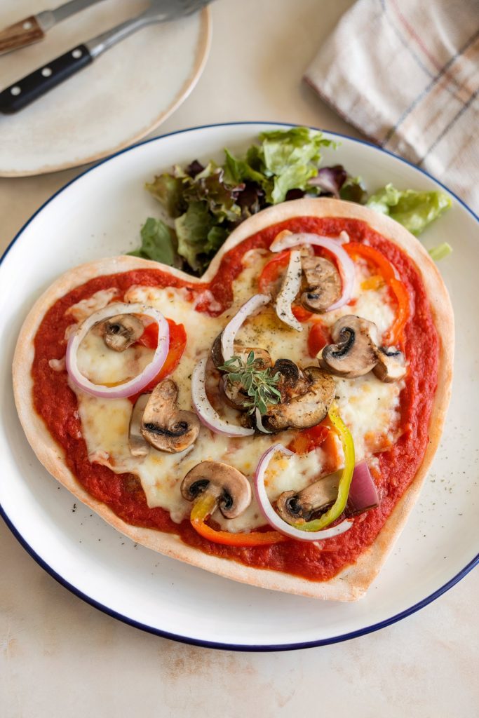 Homemade Heart-Shaped Pizza