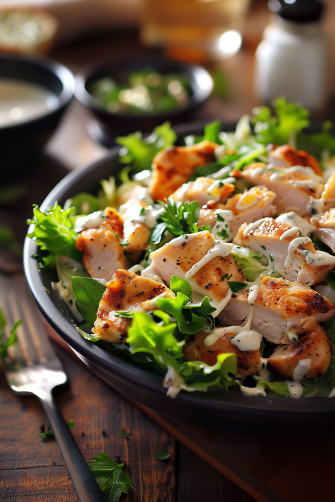 Chicken Caesar Salad With Greek Yogurt Dressing
