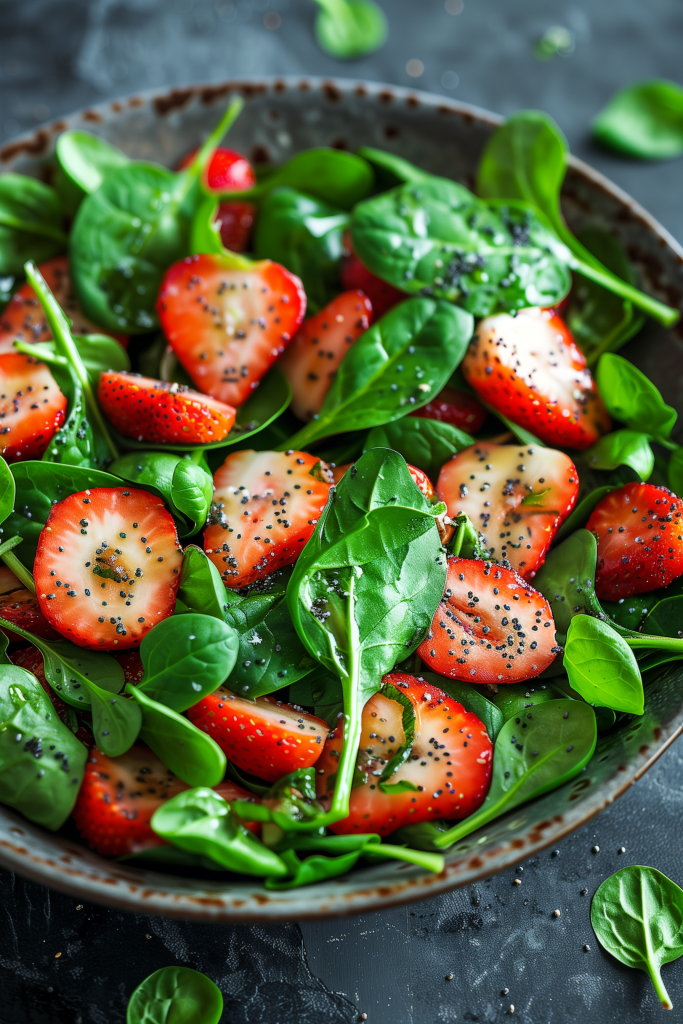 Spinach and Strawberry Salad With Poppy Seed Dressing