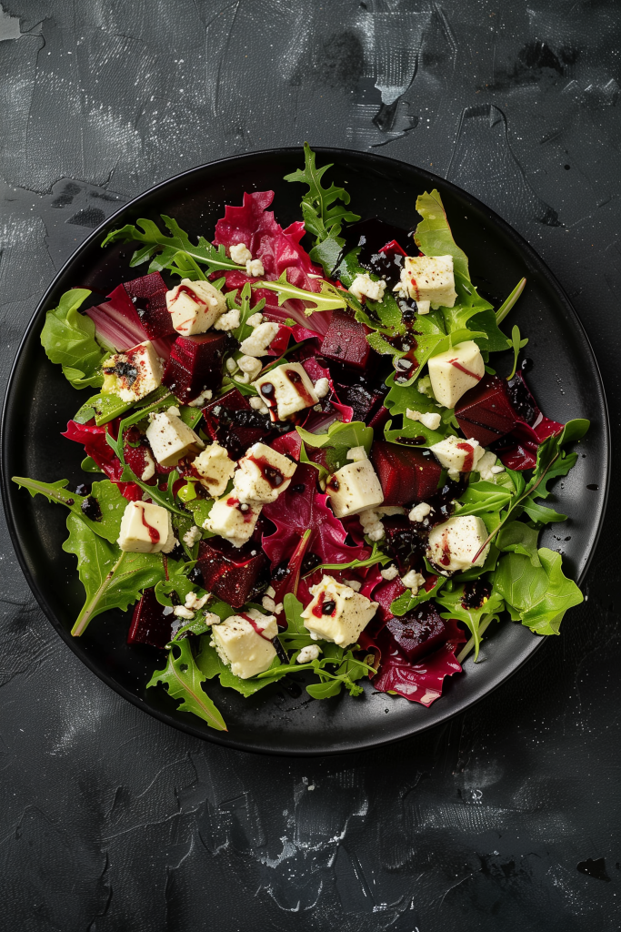 Beet and Goat Cheese Salad With Balsamic Glaze