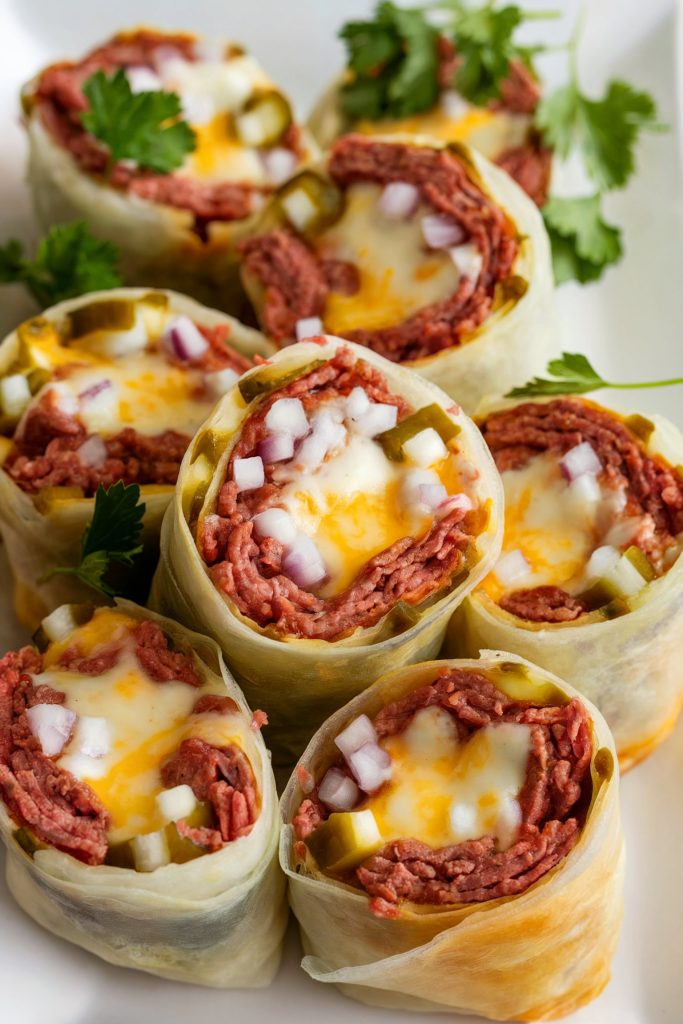 Cheeseburger Spring Rolls