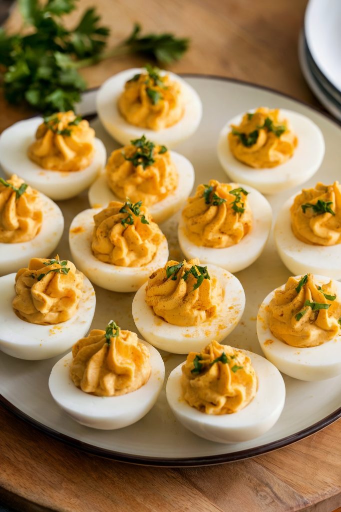 Classic Deviled Eggs with a Hint of Curry