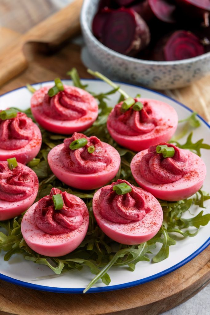 Pickled Beet Deviled Eggs