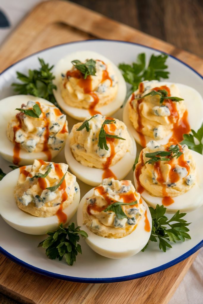 Buffalo Blue Cheese Deviled Eggs