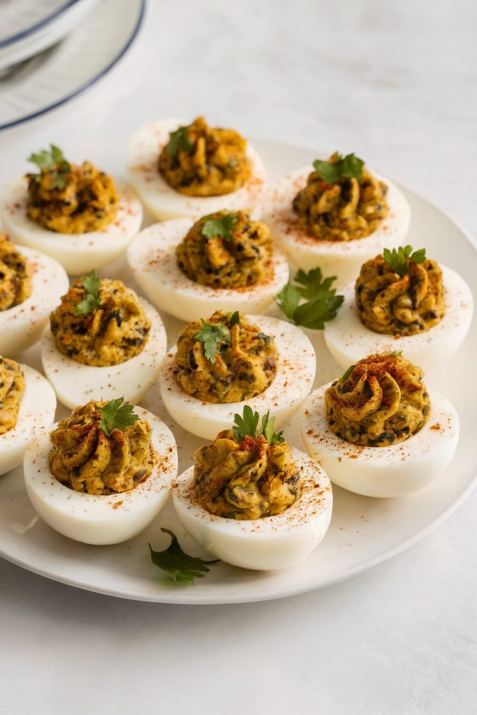 Mediterranean Olive Tapenade Deviled Eggs