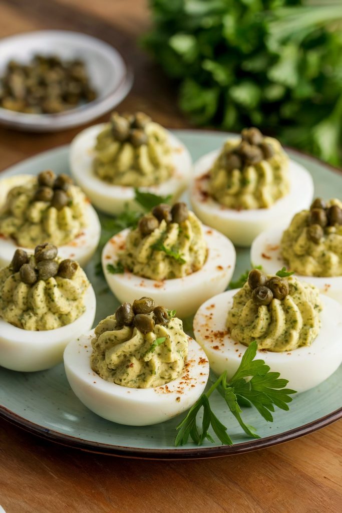 Caper and Herb Deviled Eggs