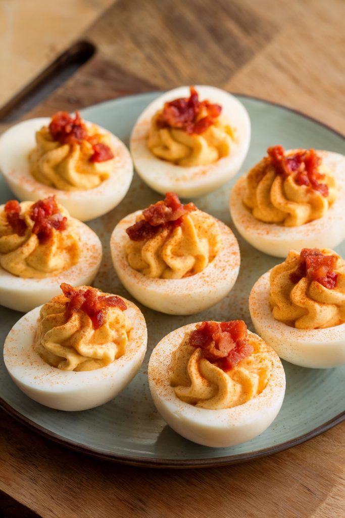 Sriracha Bacon Deviled Eggs