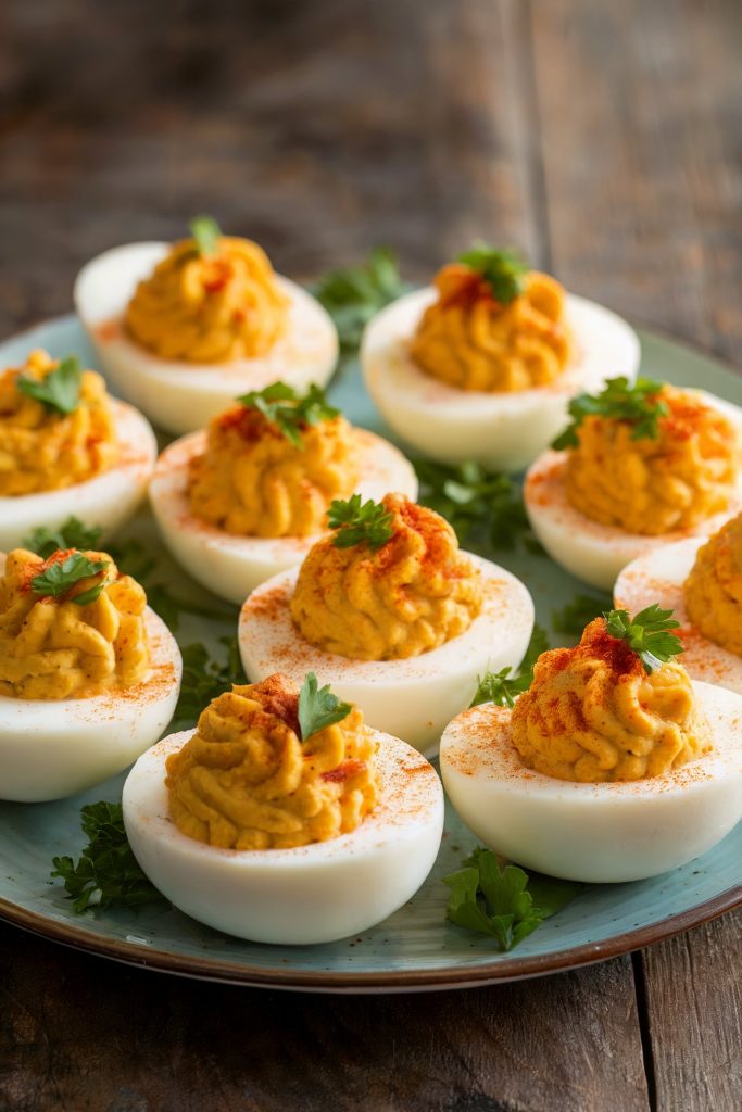 Curried Mango Chutney Deviled Eggs