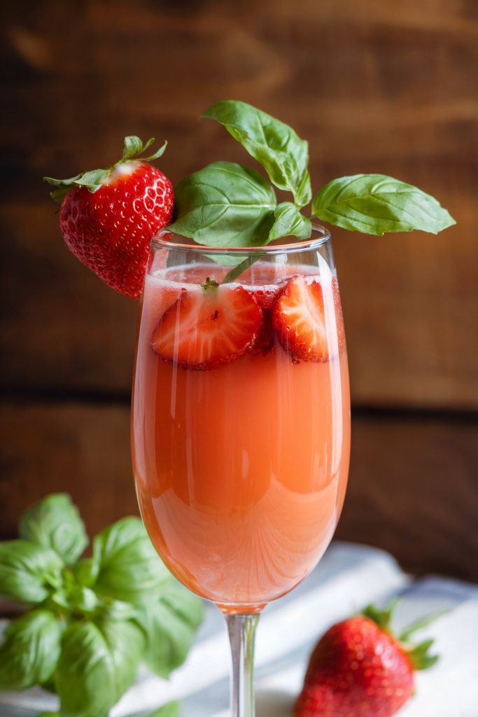 Strawberry Basil Mimosa
